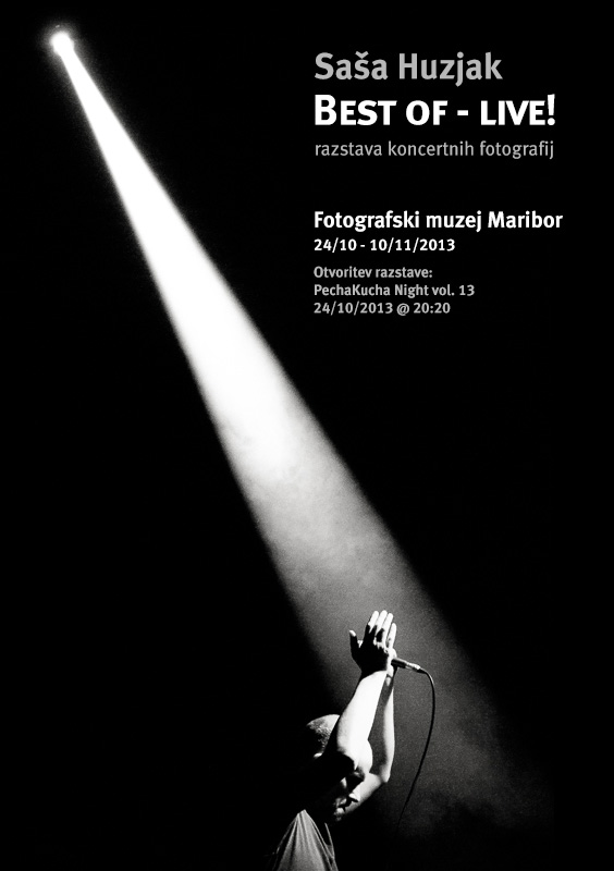 Saša Huzjak: Best of - live! photography exhibition poster