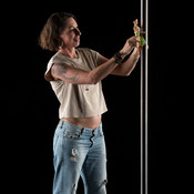 BTS: Model for pole dance poses #1 <em>Photo: © Saša Huzjak</em>